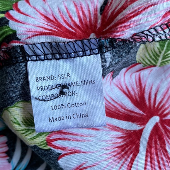 SSLR Big Girl's Floral Button Down Short Sleeve Hawaïïan Shirt Size Large - Picture 10 of 10